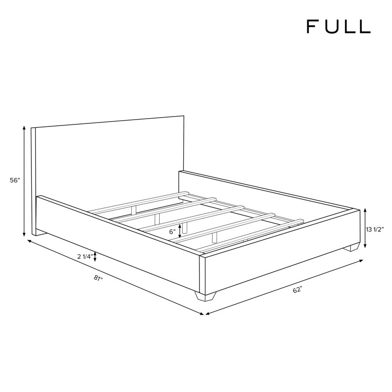 Lit tapissier standard bas Hagerman, Double, Écume de mer Kelley