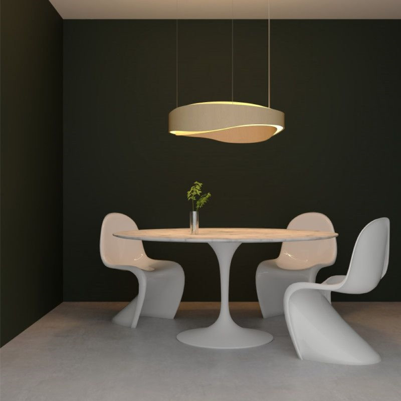 Luminaire suspendu Horizon Accord DEL, H 8,07 po x l 31,5 po x P 31,5 po, Érable