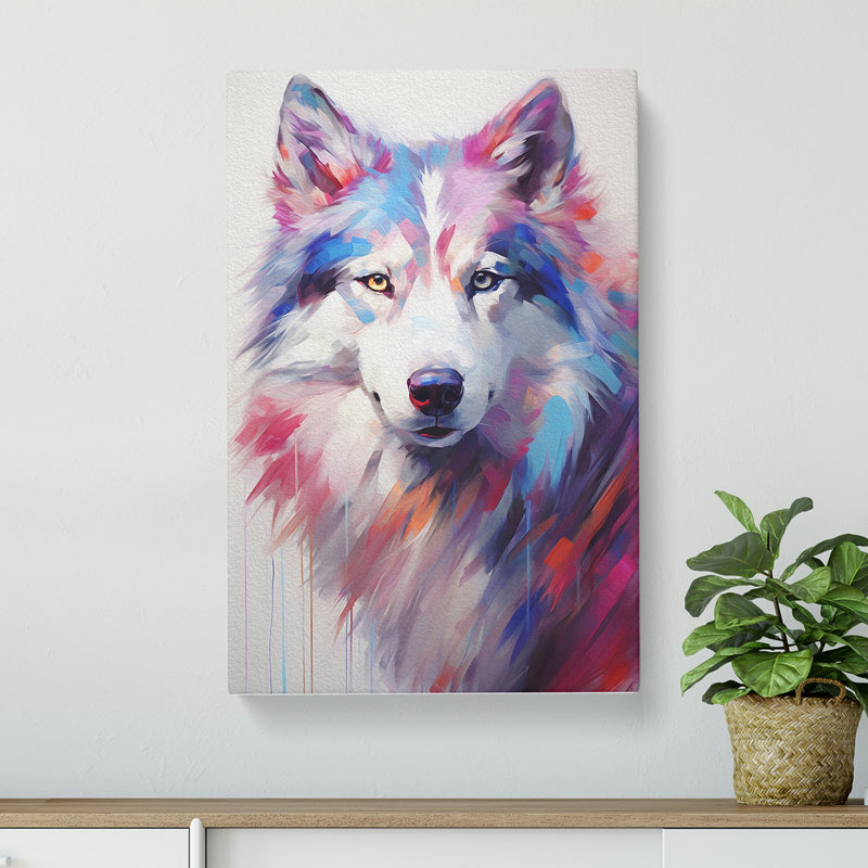 Husky Gestural No.3 - Wrapped Canvas, 76cm H x 50cm W x 3cm D
