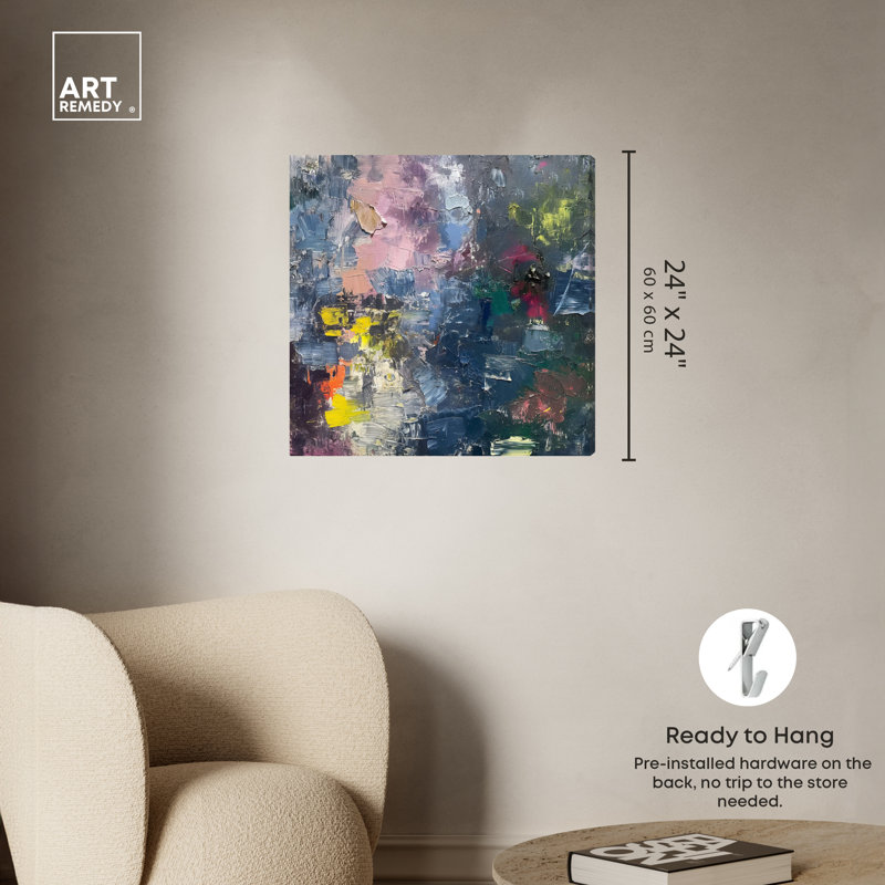 Scattered Pastel Color Abstract Canvas Wall Art, 24" x 24"