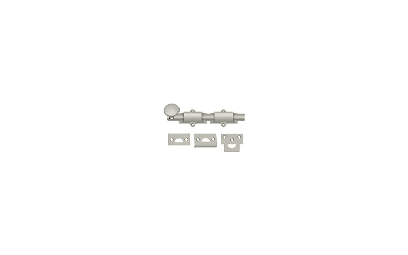 Deltana 8SB26 8" Surface Bolt; Heavy Duty; Bright Chrome Finish, Satin Nickel