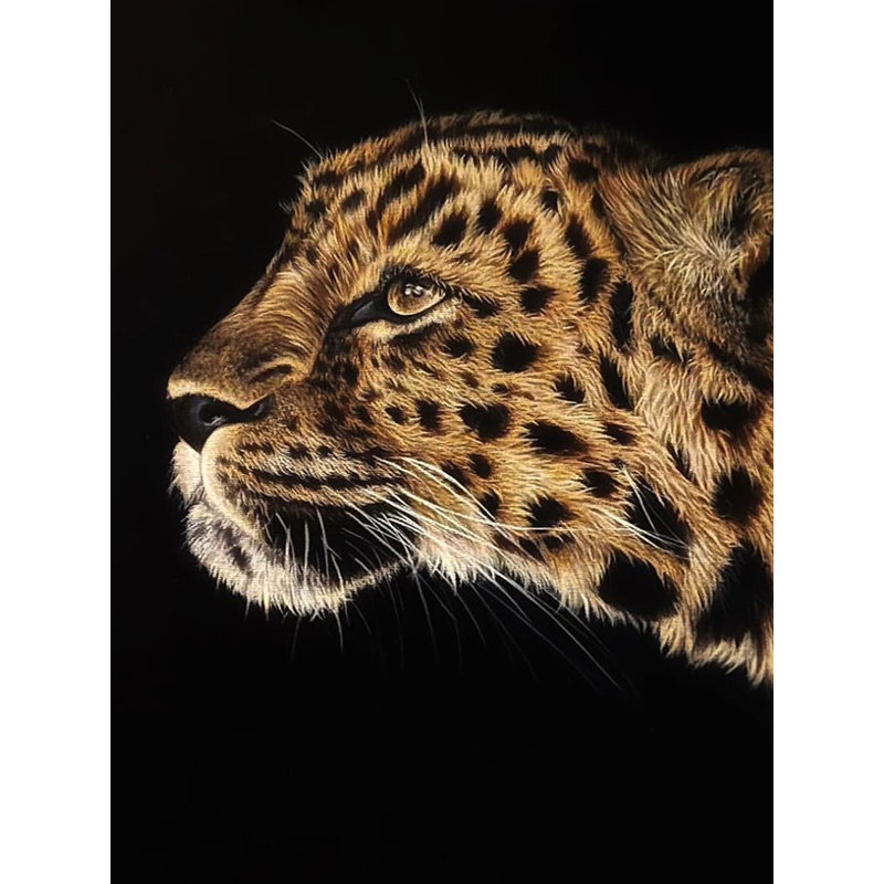«Curiosity On Leopard Face» | Peinture de Zoya | Pour la décoration murale