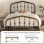 Metal Bed with Arched Headboard and Footboard-366383309-396136827