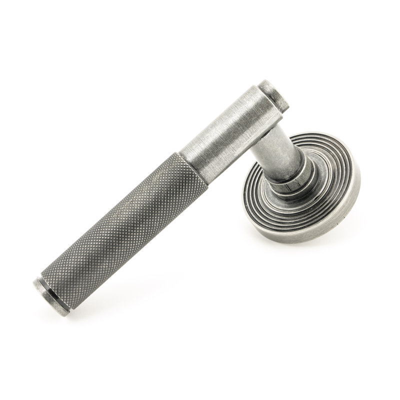 Brompton Lever on Rose Set (Beehive), Pewter Patina