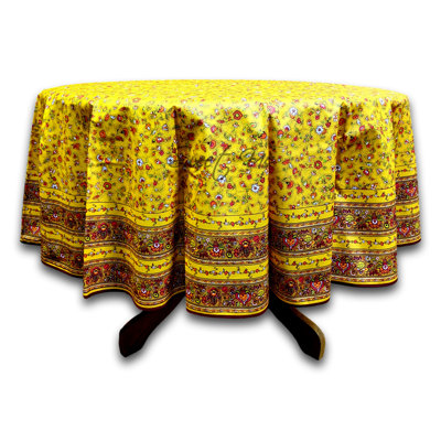 Nappe ronde française en coton lavable et résistante aux taches