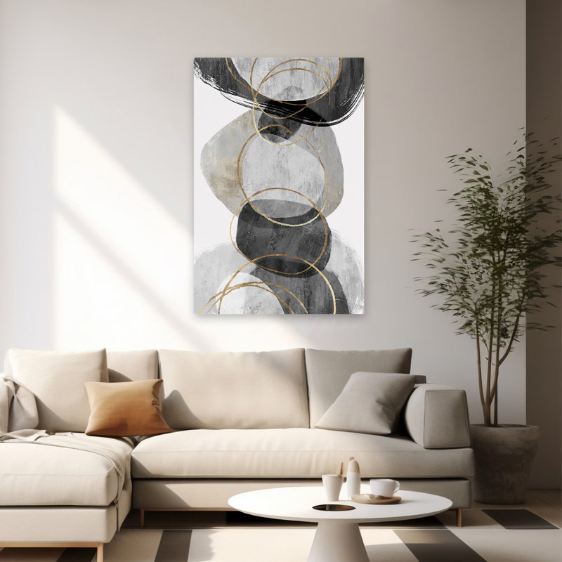 Circles And Geometric  Conglomerate II Art, 60" H x 40" W