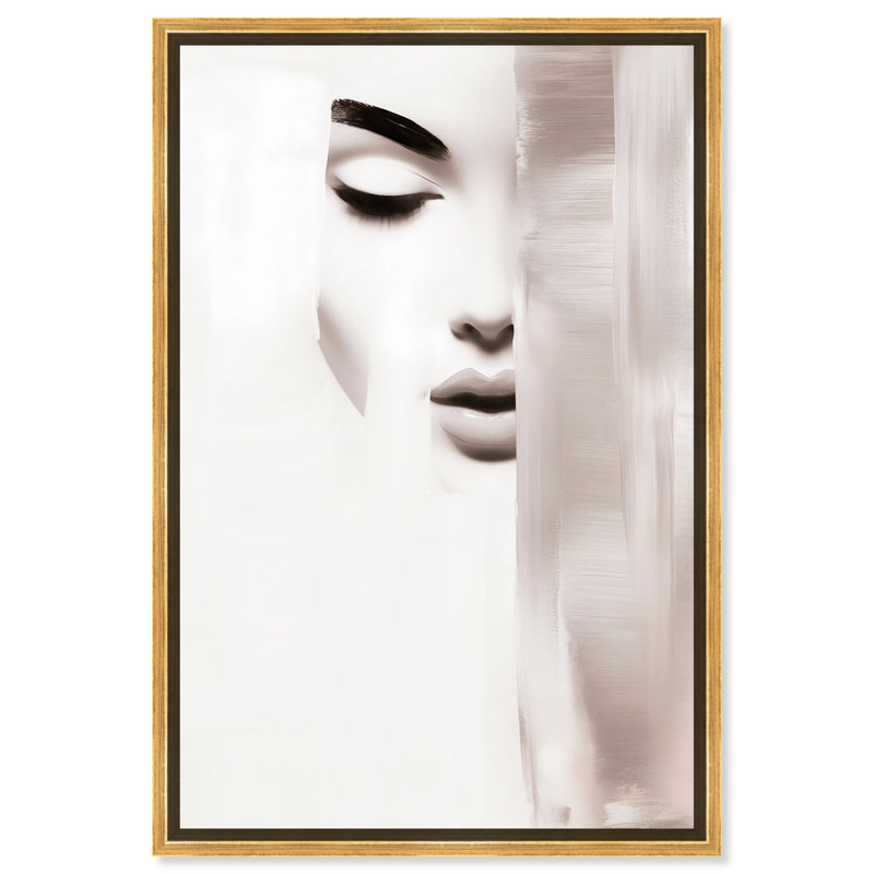 Art moderne bohème sur fond flou sur les côtés, Cadre doré, H 46 po x l 31 po