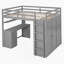 Lit mezzanine avec tiroirs, bureau et garde-robe-16300283