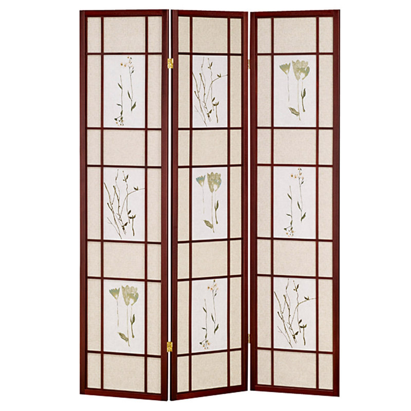 Cloison pliante en bois massif Boothbay, 4, Cerisier