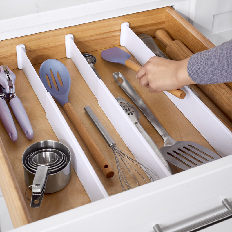 2.6" H x 0.8" W x 12.5" D Adjustable Multi-Purpose Drawer Organizer