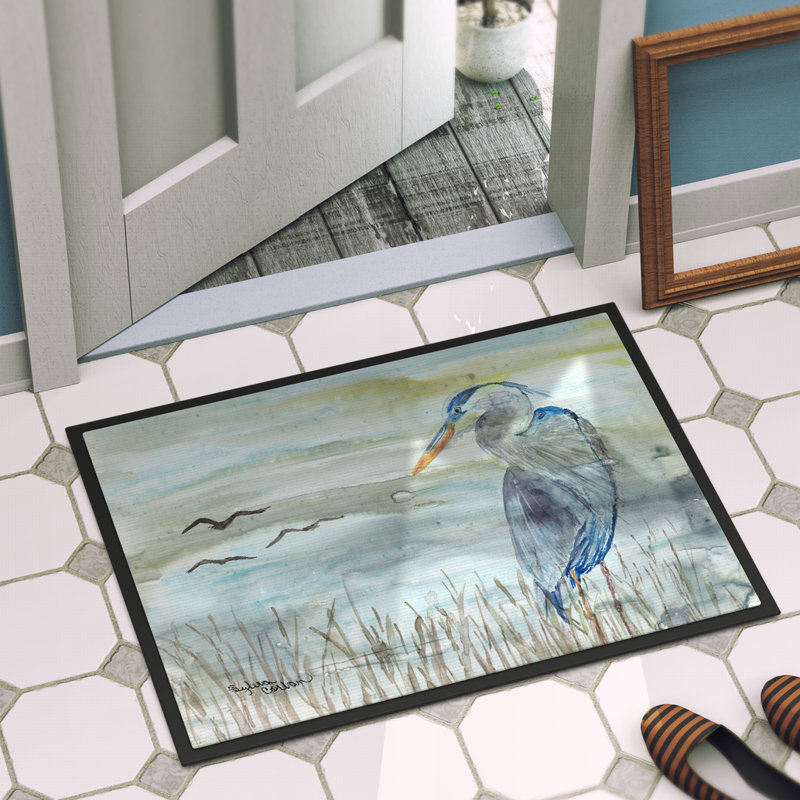 Tapis d'entrée antidérapant Rita Heron, Rectangle 1 pi 5 po x 2 pi 2 po