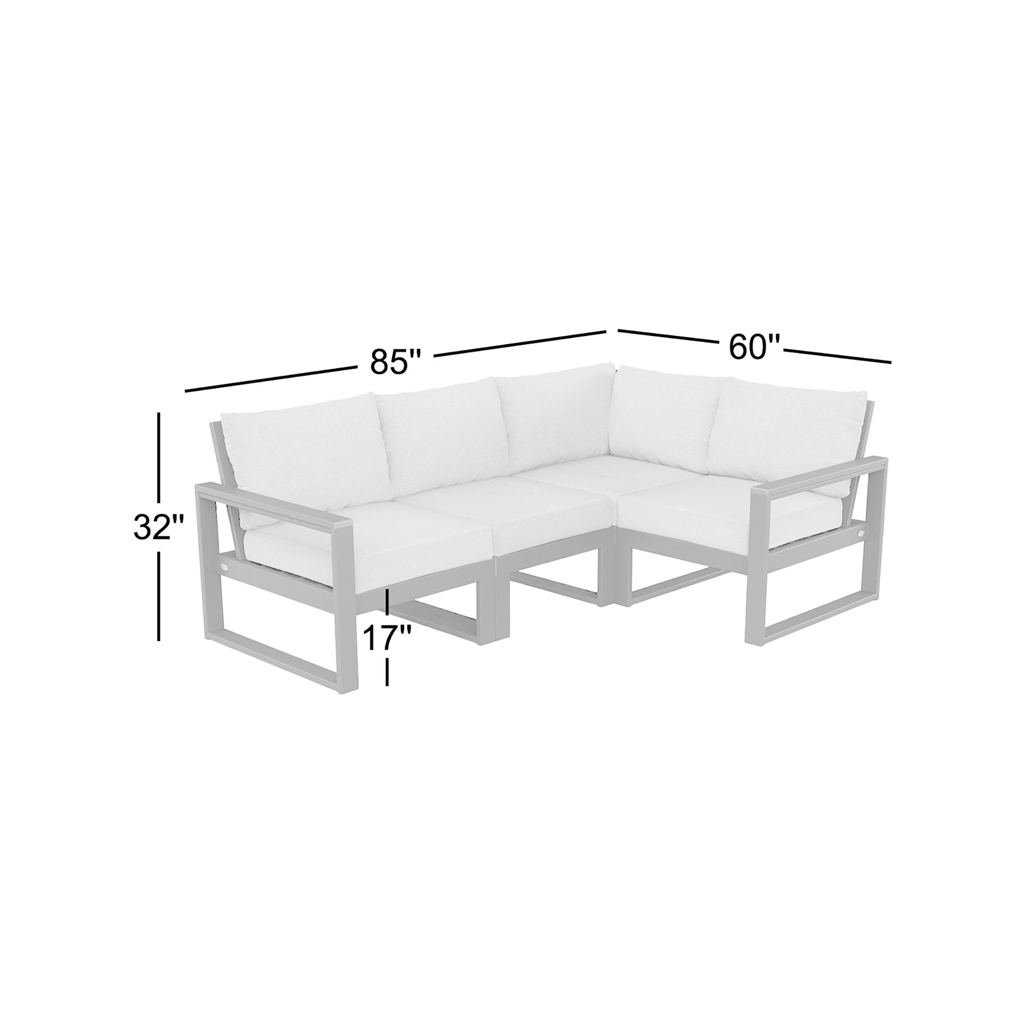 EDGE 4-Piece Modular Deep Seating Set, Marine Indigo , White