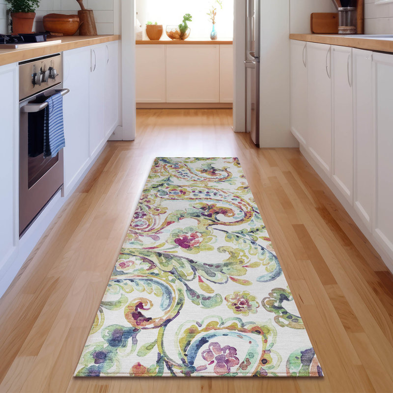 Premium Machine Washable Prisco Ivory Rug, Runner 2'3" x 7'6"