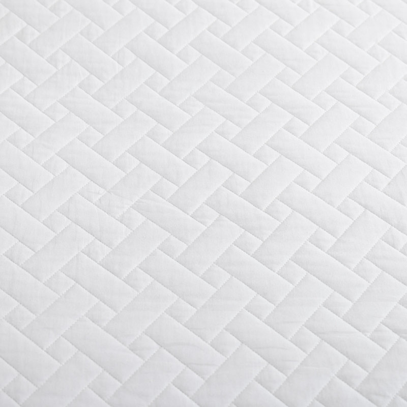Ensemble de courtepointe réversible en coton raffia uni Tommy Bahama, Courtepointe double/grand et 2 taies décoratives, Blanc
