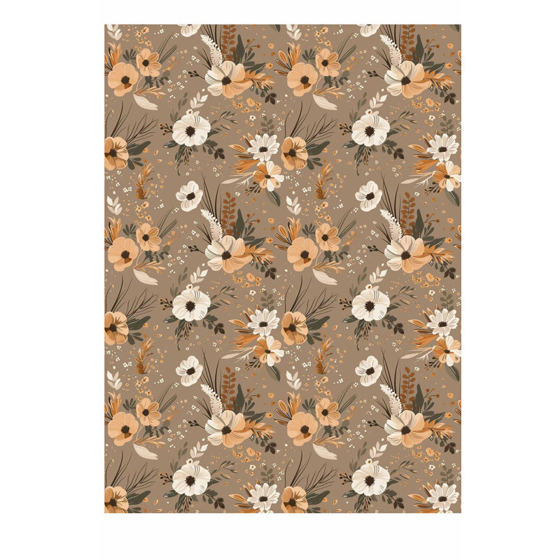 Motif floral d'automne sans cadre VI, H 10 po x l 8 po