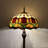 Shela Tiffany Floor Lamp Stained Glass Red Tulips Metal Base LED Bulbs Included 16"D*16"W*64"H