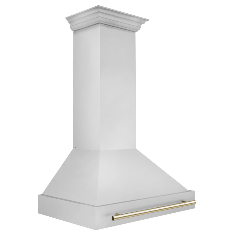 36" Autograph Edition 700 CFM Ducted Wall Mount Range Hood, Stainless Steel/Polished Gold