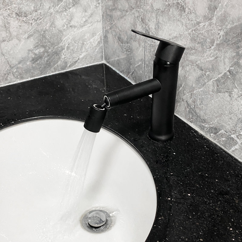Matte Black Bathroom Basin Faucet, Single Handle Hole Vanity Tap, Stainless Steel Quality Build, To Corrosion, Quiet And Consistent Water Discharge Aerator For Modern Faucet Made Long-Term Use,