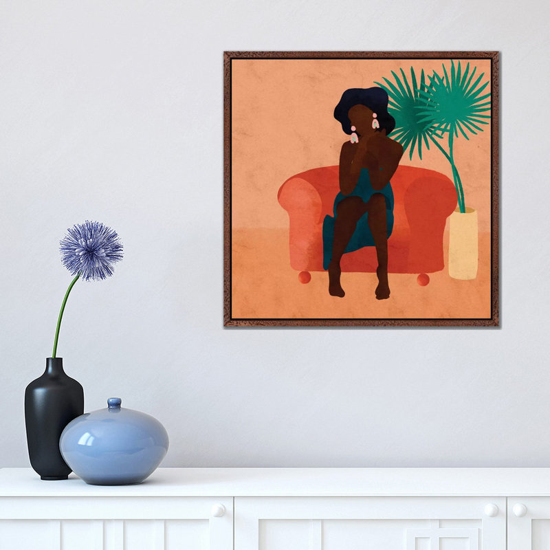 Nas by Reyna Noriega - Print on Canvas, 66.04 cm H x 66.04 cm W, Brown Framed