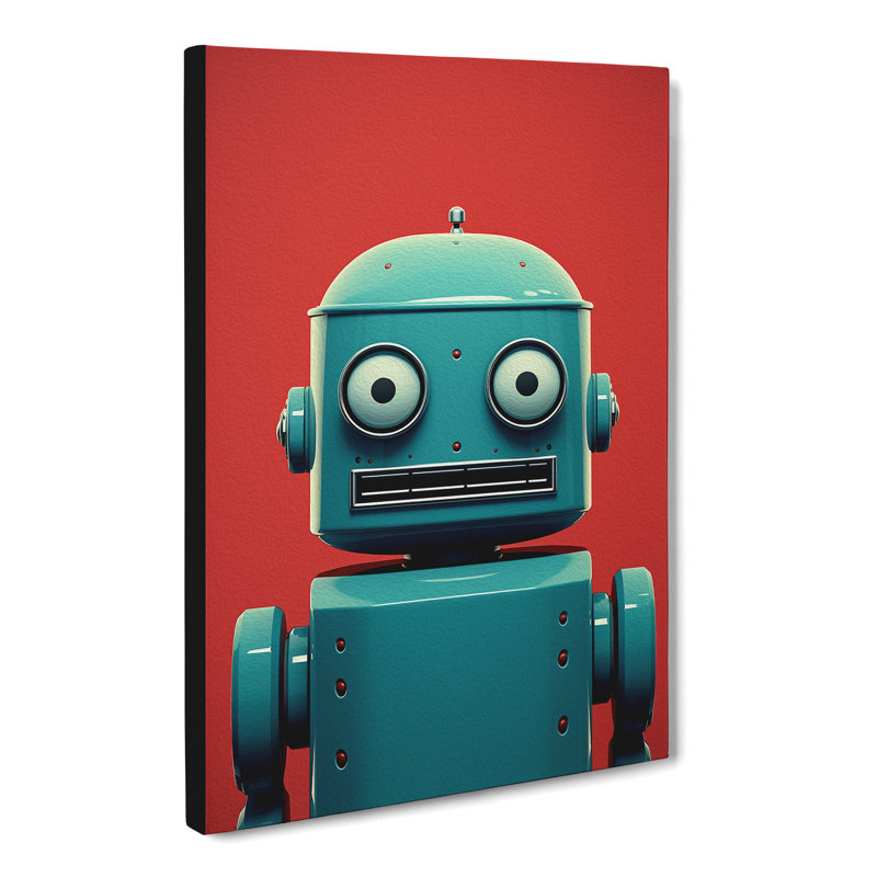 Robot Minimalism Art No.2 - Wrapped Canvas, 76cm H x 50cm W x 3cm D