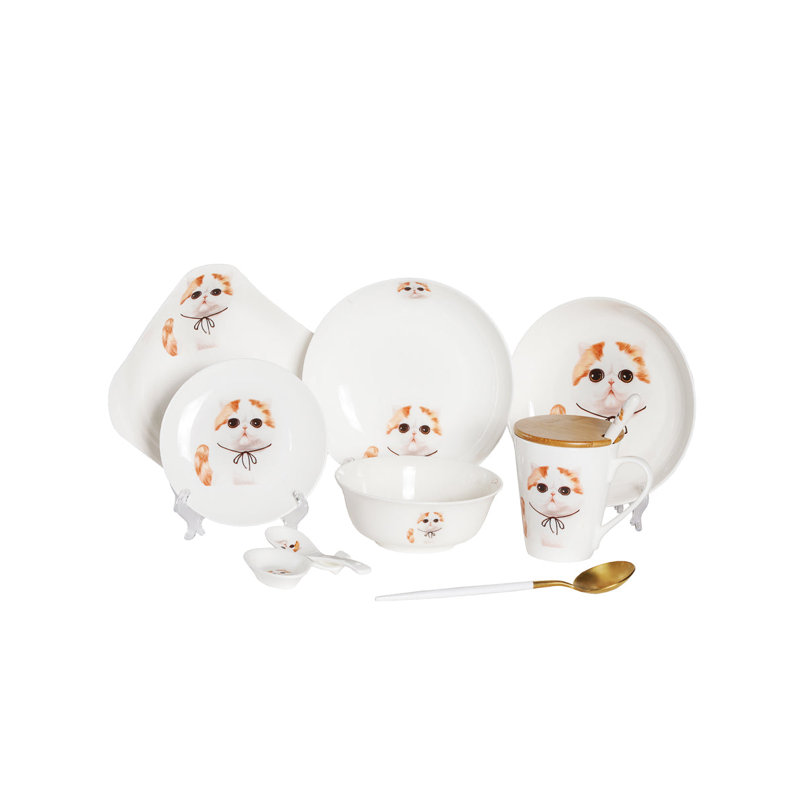 Service de table en porcelaine 11 pièces - Exotic Shorthair