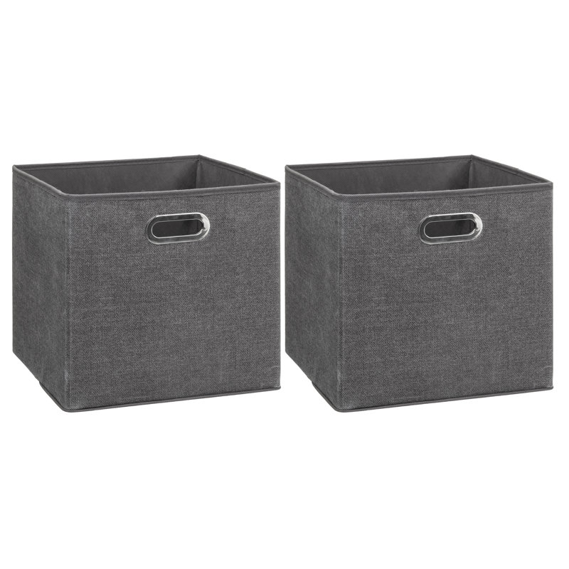 Fabric Linen Basket 31 x 31cm, Dark Grey