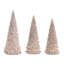 Glittered Champagne Pine Tree (Set of 3)