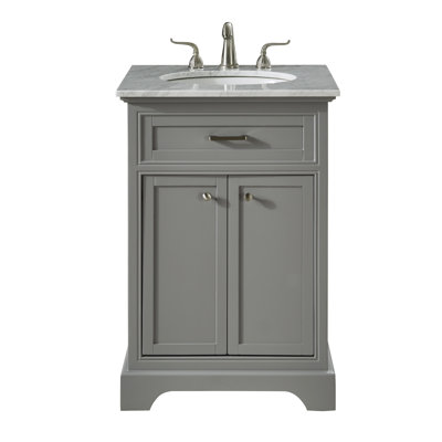 Hermes 24'' Single Bathroom Vanity with Marble Top