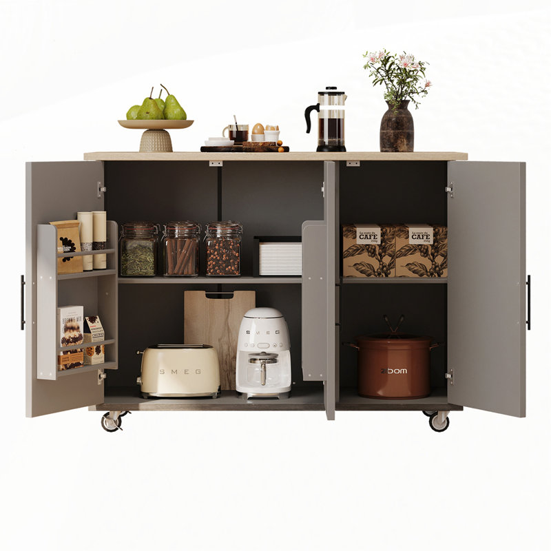 Îlot de cuisine 51,2 po, Brun