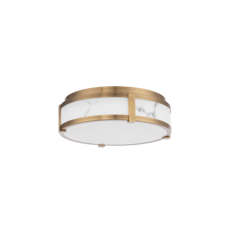 Constantine 14In LED Flush Mount 3000K, Aged Brass, 18"