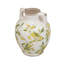 Vase en céramique 6,7 x 6,7 x 8,7 po avec motif jaune citron et petites poignées