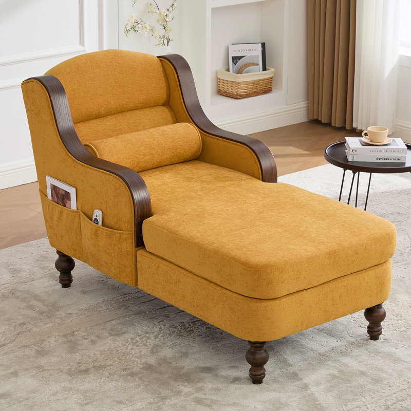 Fauteuil inclinable surdimensionné en chenille, Jaune