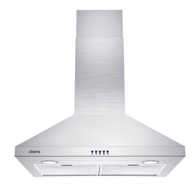 Hotte murale 29,53 "450 CFM à conduit en argent