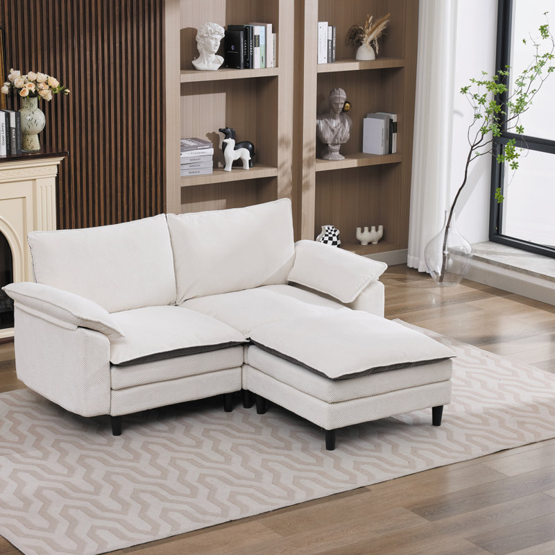 Canapé modulaire profond en forme de L en chenille Deep Home