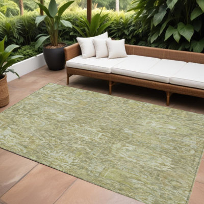 Tapis intérieur lavable damassé 8 pi x 10 pi vert sauge et vert