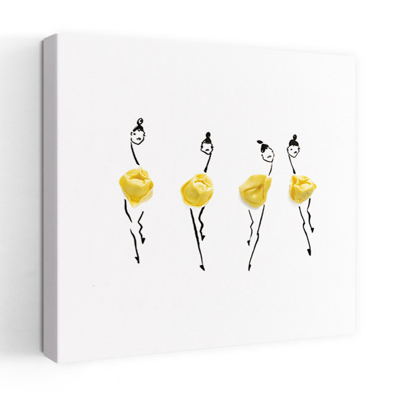 Pasta Fashion Dancers, art mural moderne minimaliste abstrait, H 36 po x l 36 po