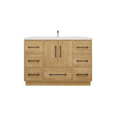 Victoria 47.2 " W Freestanding Standard Free Standing 1 Single Vanity Bathroom Vanity With Acrylic Top