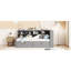 Lit de jour simple en bois gris avec compartiment de rangement, 2 tiroirs et compartiments de chargement, tablette double couche