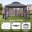 12 pi. X 12 pi Tente de pavillon pop-up avec moustiquaire, installation instantanée en une seule pression-128919888-128919889