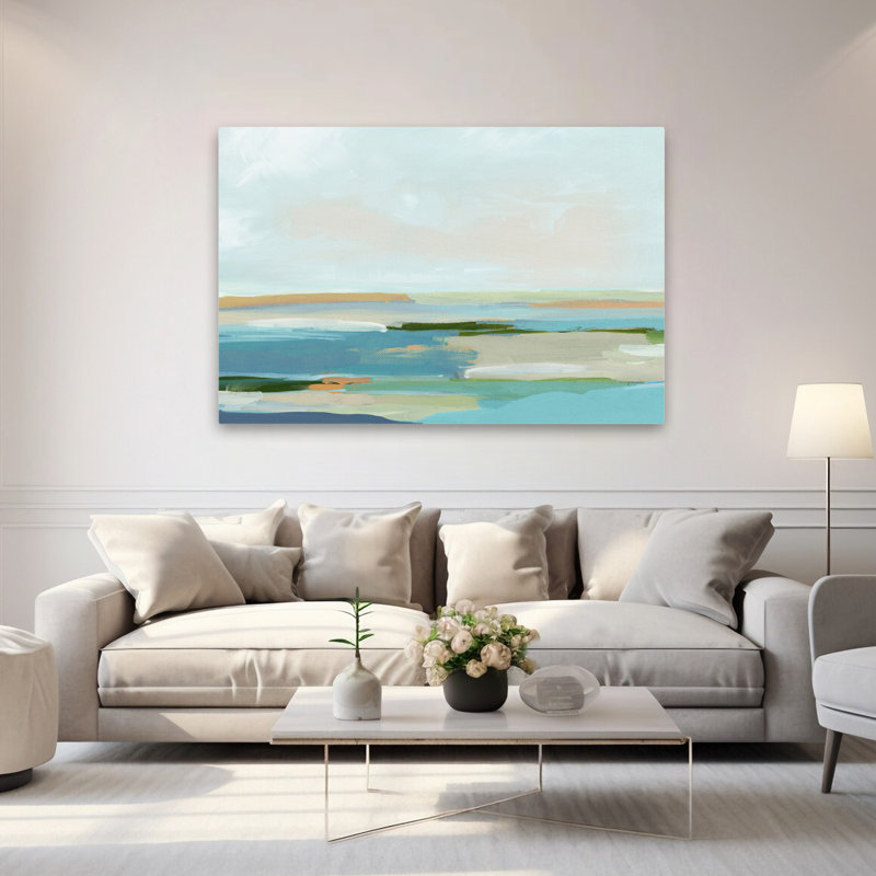 Calme des rivages aux pastels doux - coquillages côtiers et corail, peinture à l'huile abstraite, art marin
