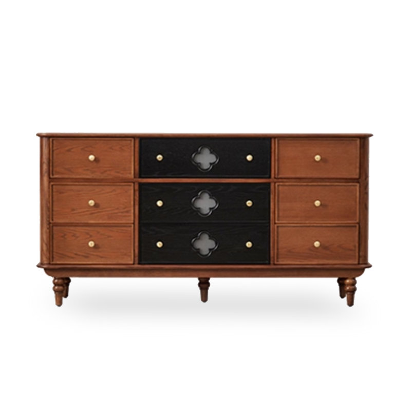 Armoire d'appoint en noyer massif et bois manufacturé
