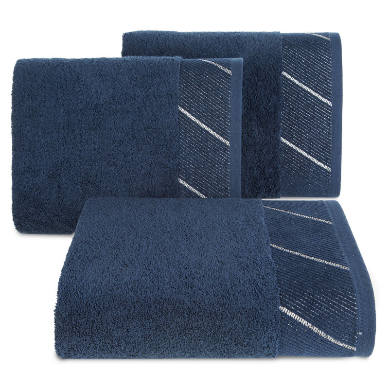 Hommel Midweight Jacquard Hand Towel, Navy Blue