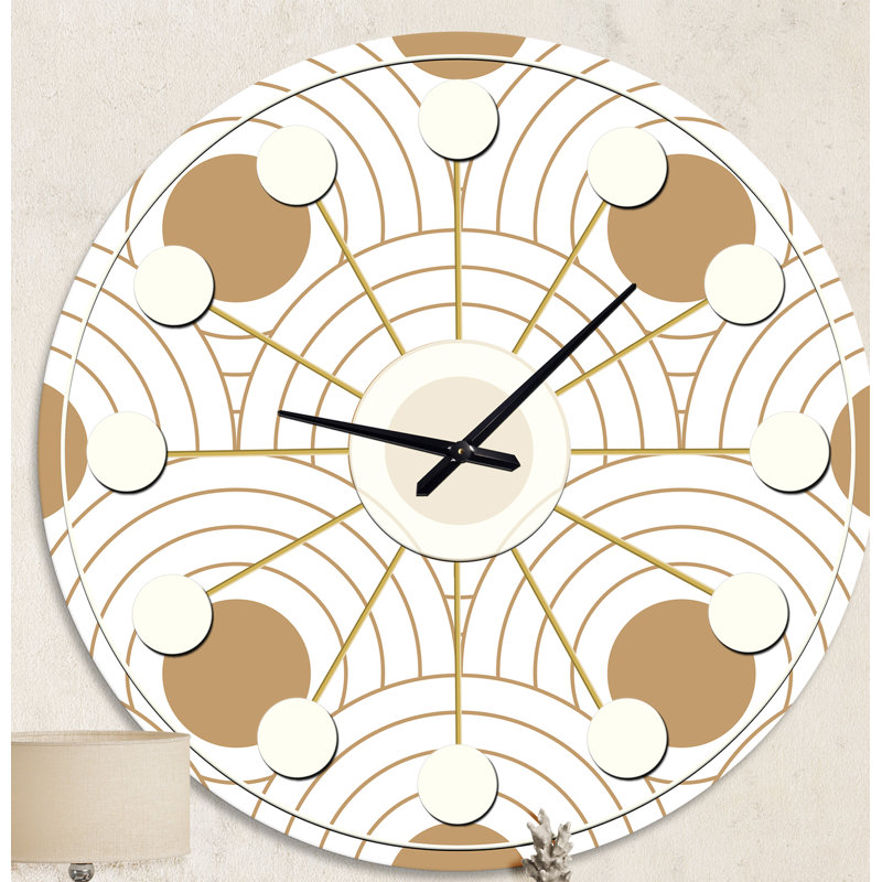 Horloge murale circulaire de conception rétro Mid-Century, Moyenne