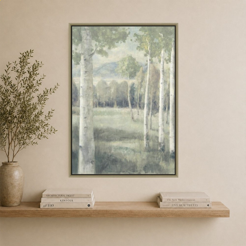 «Light Aspens» par Danhui Nai, impression sur toile, H 44 po x l 34 po, Champagne