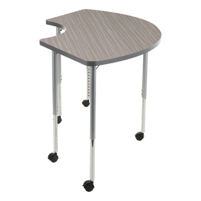Structure Series 1/3 Round 65" x 30" Adjustable Height Mobile Collaborative Activity Table with Casters