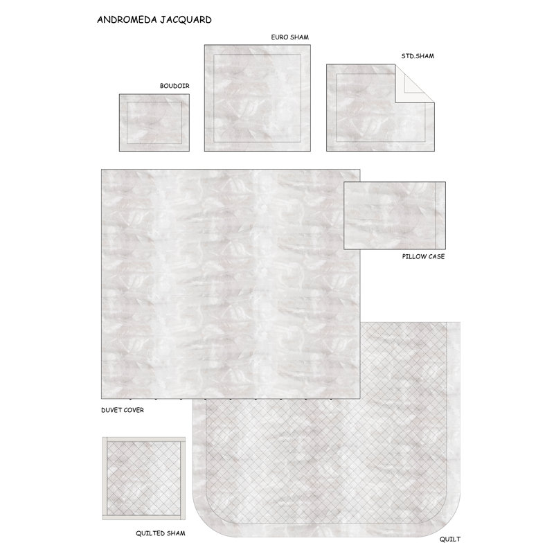 Andromeda Jacquard By DEA Cotton Pillow Sham, Euro