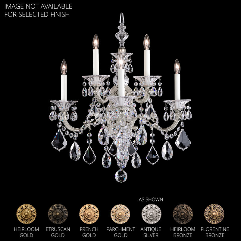 La Scala 5 - Light Candle Wall Light, French Gold, Heritage Clear