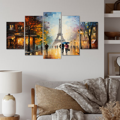 Romantic Couple In Paris I - Paris Multipanel Wall Art Set