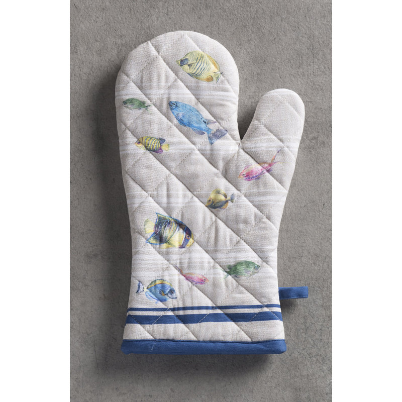 Maison d'Hermine Poisson 100% Cotton Oven Mitt - 7.5" x 13"