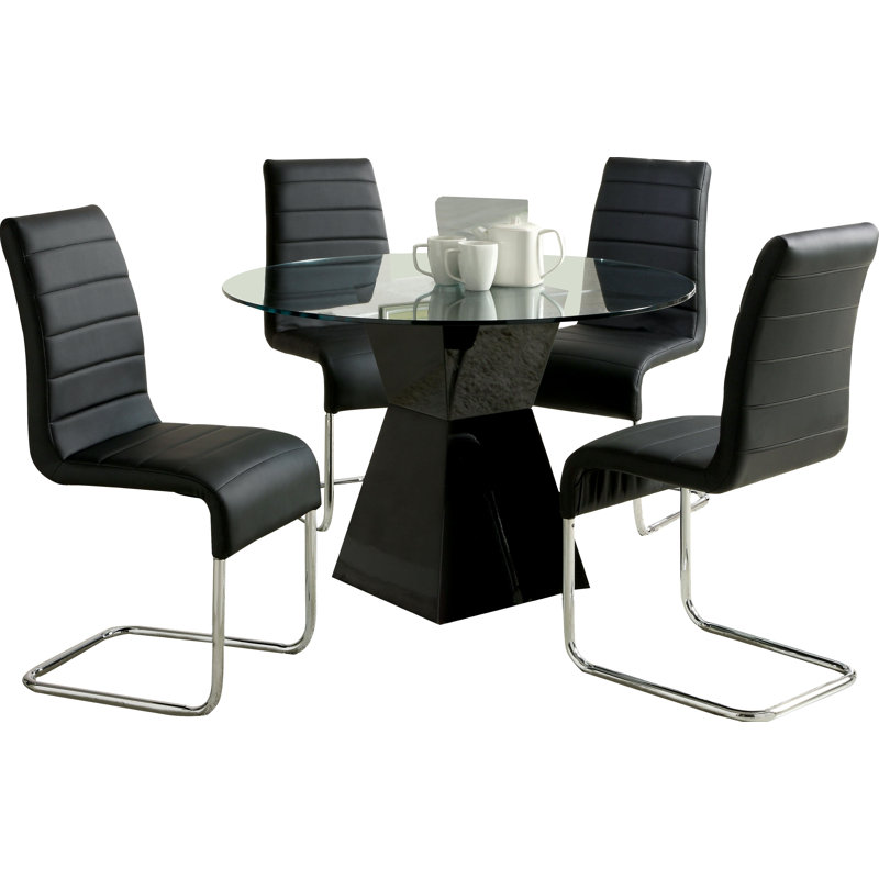 Coetta 5-Piece Dining Table Set, Black